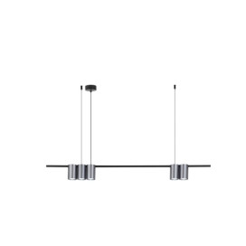 ISE Pendel 5x GU10 excl 1000mm geborsteld staal + zwart