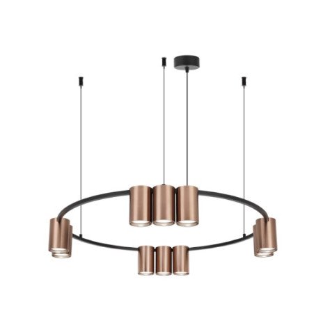 ISE Pendel 10x GU10 excl Ø600mm geborsteld brons + zwart