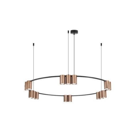 ISE Pendel 15x GU10 excl Ø1000mm geborsteld brons + zwart