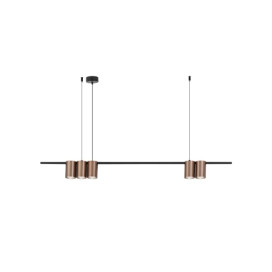 ISE Pendel 5x GU10 excl 1000mm geborsteld brons + zwart