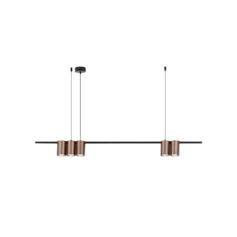 ISE Pendel 5x GU10 excl 1000mm geborsteld brons + zwart