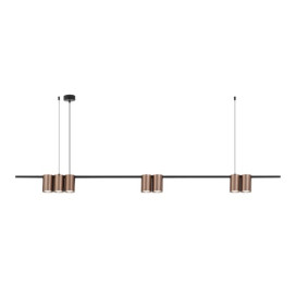 ISE Pendel 7x GU10 excl 1500mm geborsteld brons + zwart
