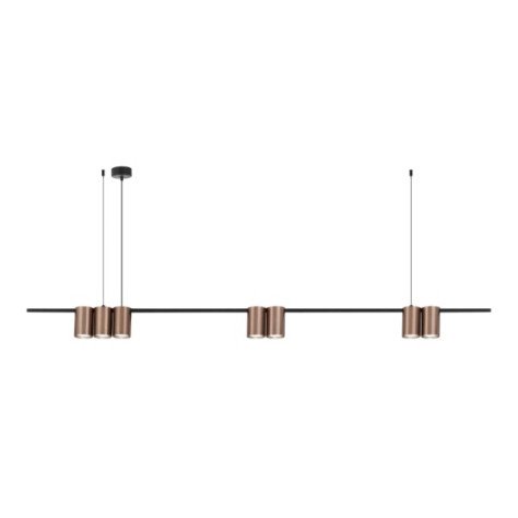 ISE Pendel 7x GU10 excl 1500mm geborsteld brons + zwart