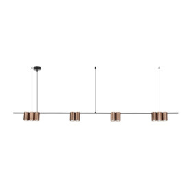 ISE Pendel 10x GU10 excl 1800mm geborsteld brons + zwart