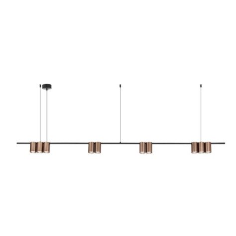 ISE Pendel 10x GU10 excl 1800mm geborsteld brons + zwart