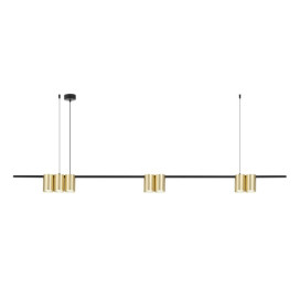 ISE Pendel 7x GU10 excl 1500mm geborsteld goud + zwart