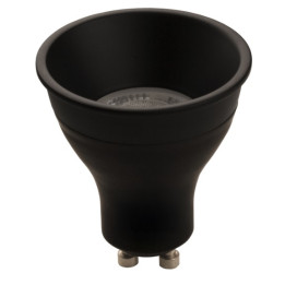 GU10 LED Deep Deco Base 7,5W 2700K + zwarte ring, zwart, dimbaar