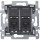 2 connexions RJ45 UTP Cat. 6A, prêt pour l'alimentation PoE++, modèle plat, incl. socle 60 x 71 mm avec fixation par vis
