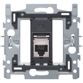 1 connexion RJ45 STP Cat. 6A, prêt pour l'alimentation PoE++, modèle plat, incl. socle 60 x 71 mm avec fixation par griffes