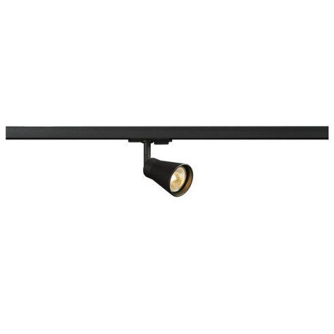 AVO railspot QPAR51/GU10 50W acier rond diam.6cm noir incl. 1F.-adapteur