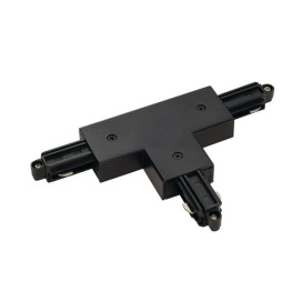 Connexion-T pour 1-phase rail 230V, apparant, noir, terre gauche