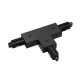 Connexion-T pour 1-phase rail 230V, apparant, noir, terre gauche
