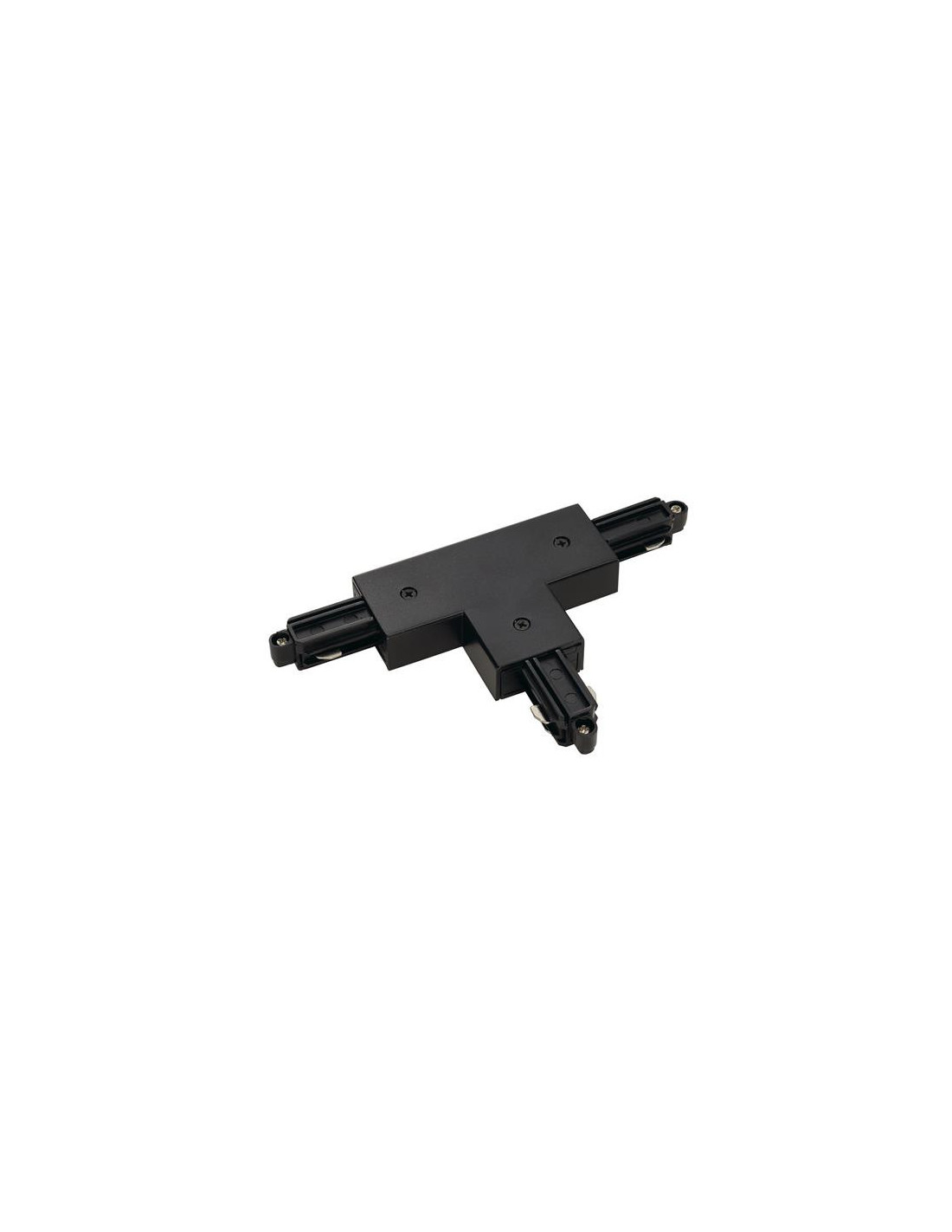 Connexion-T pour 1-phase rail 230V, apparant, noir, terre gauche