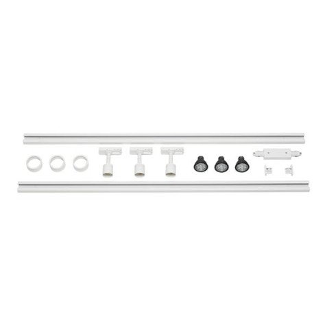 1-phase rail set, blanc, 2x1m, incl. 3x PURI spot et lampes LED
