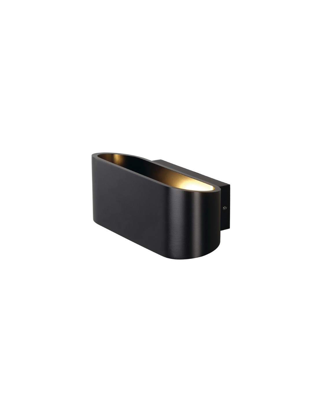 OSSA R7s applique, ovale, noir mat, R7s 78mm, max. 100W, up/down