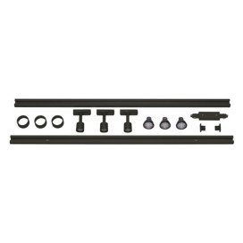 1-phase rail set, noir, 2x1m, incl. 3x PURI spot et lampes LED