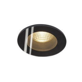 PATTA-F plafonnier encastré, Rond, noir mat, 9W 38°, 3000K, Driver incl.