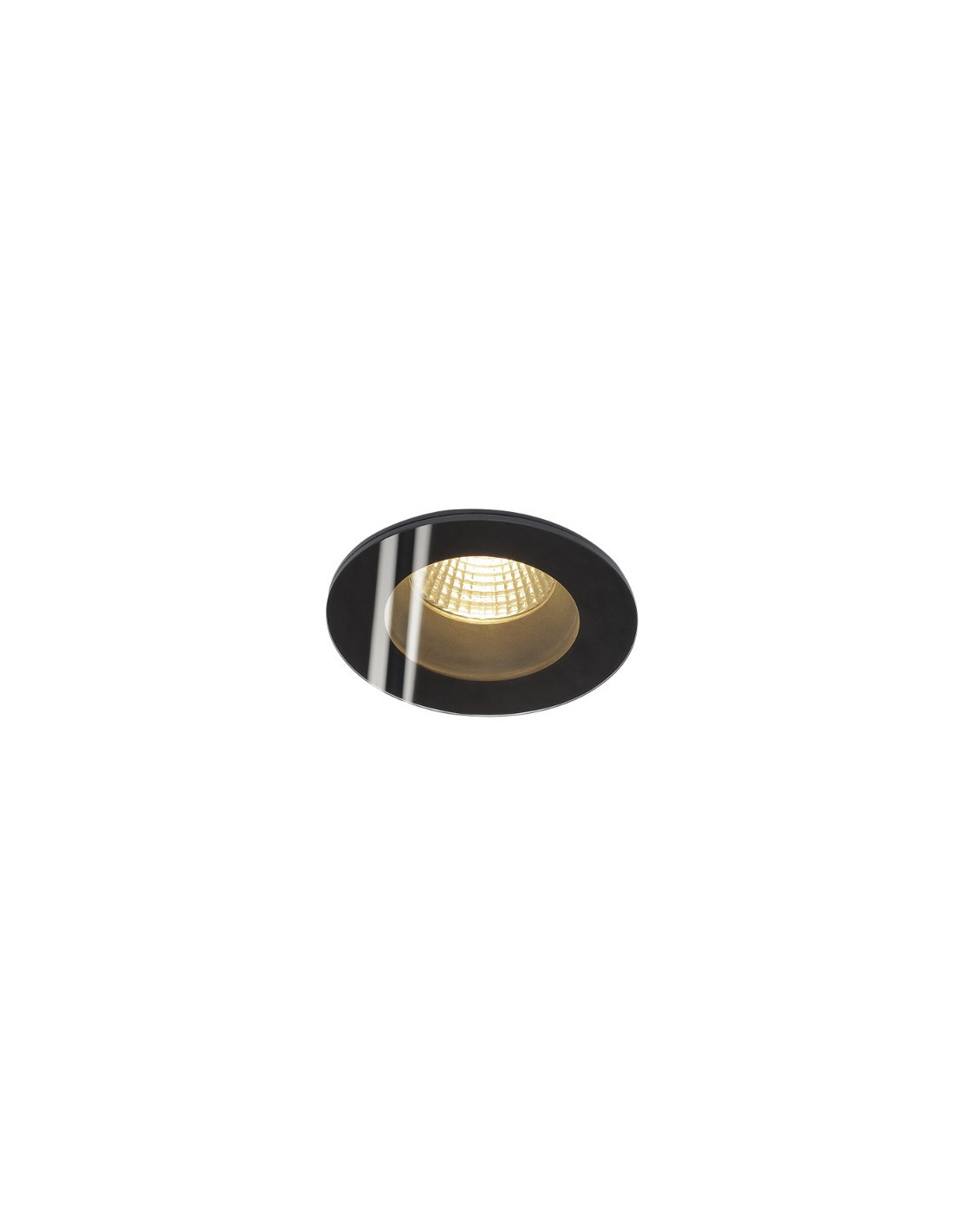 PATTA-F plafonnier encastré, Rond, noir mat, 9W 38°, 3000K, Driver incl.