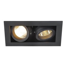KADUX 2 GU10 encastré, rectangulaire, noir mat, max. 2x50W