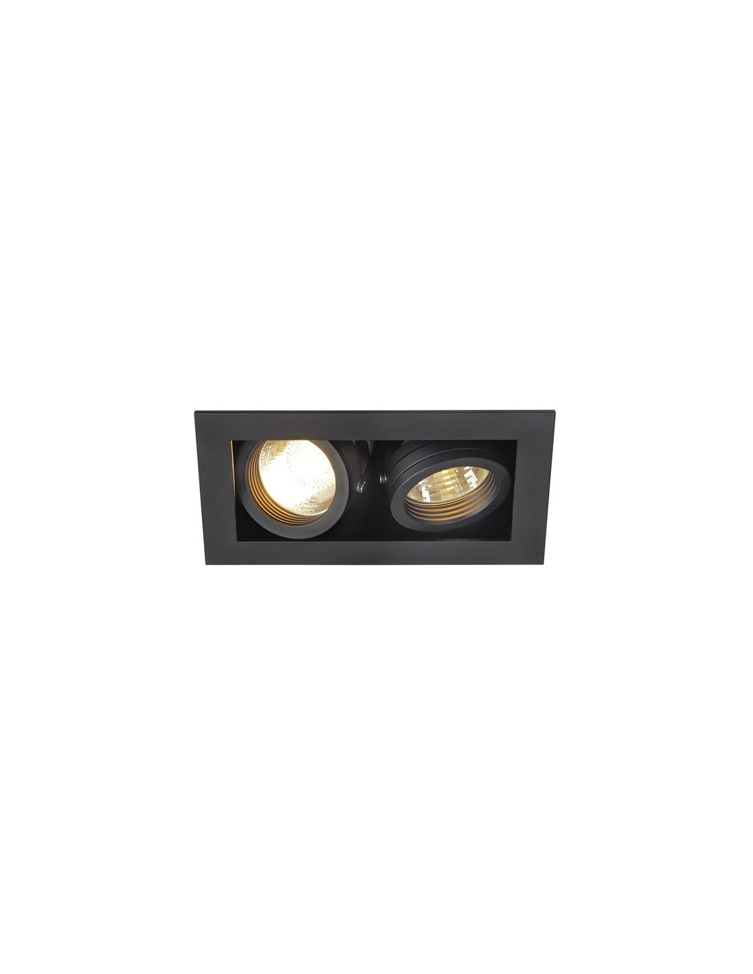 KADUX 2 GU10 encastré, rectangulaire, noir mat, max. 2x50W