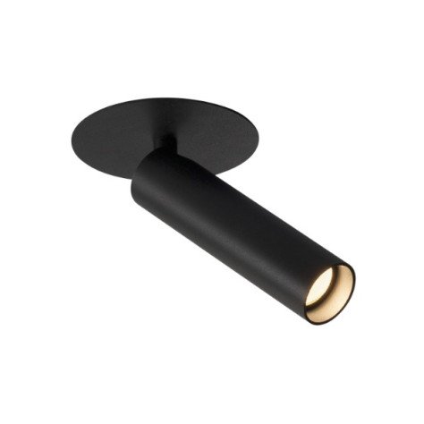 KARPO applique/plafonnier enc LED 7,5W 3000K alu/acier simple rozet plat noir