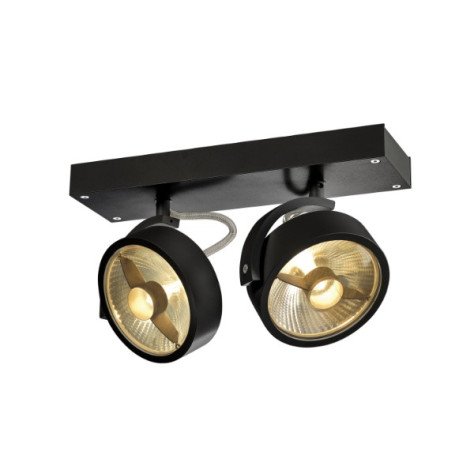 Kalu 2 applique/plafonnier noir QPAR111 max 75W