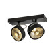 Kalu 2 applique/plafonnier noir QPAR111 max 75W
