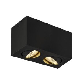 Plafonnier indoor apparent Triledo Double LED noir 3000K 16W