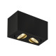 Plafonnier indoor apparent Triledo Double LED noir 3000K 16W