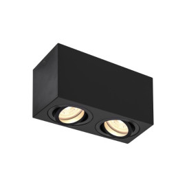 Plafonnier indoor apparent Triledo Double QPAR51 noir max. 10W