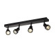 Applique/plafond indoor apparent Puri CW quad QPAR51 noir 4x50W