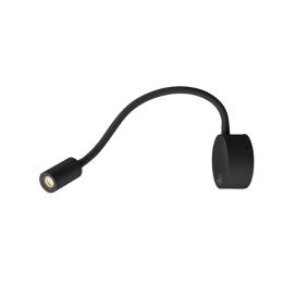 Applique indoor apparent Dio Flex Plate LED noir 2700K