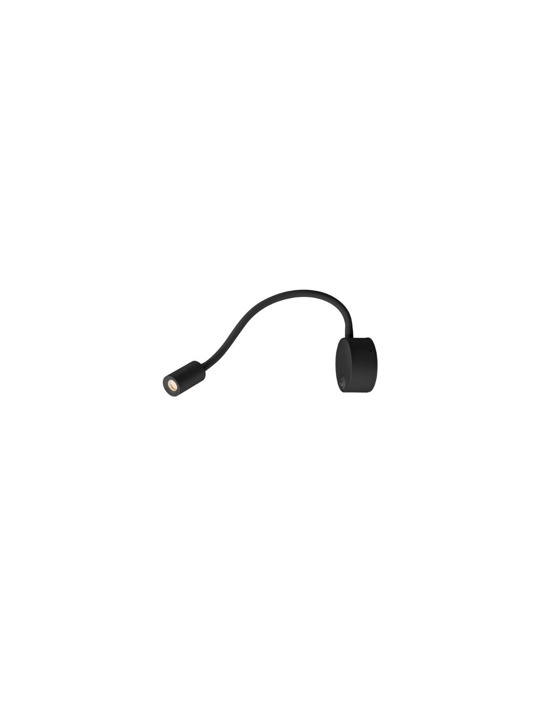 Applique indoor apparent Dio Flex Plate LED noir 2700K
