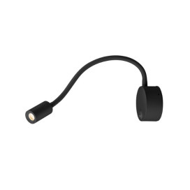 Applique indoor apparent Dio Flex Plate LED noir 3000K