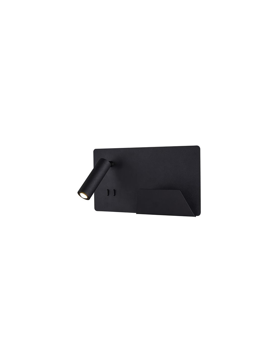 Somnila spot applique apparente LED indoor 3000 K noire version à droite USB