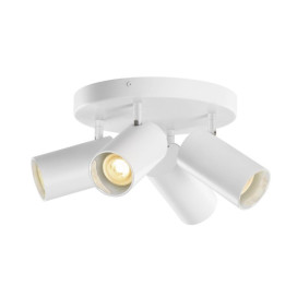 Asto Tube 3 rond plafonnier 4x max 10W Gu10 230V orientable 90ø D25cm blanc
