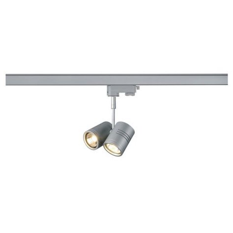 Bima II spot rail GU10 2x50W 230V HV 3-Fase rail gris argent