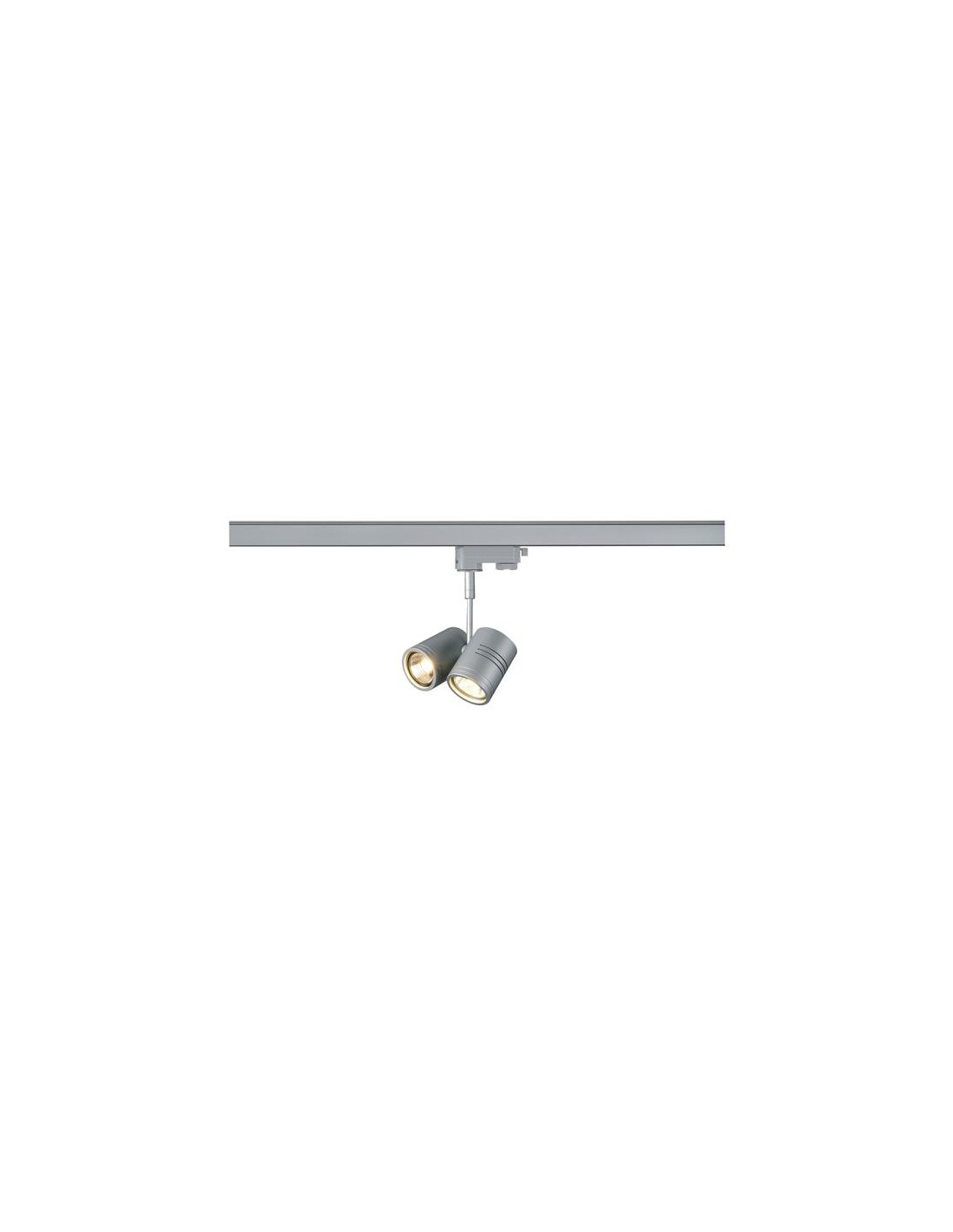 Bima II spot rail GU10 2x50W 230V HV 3-Fase rail gris argent