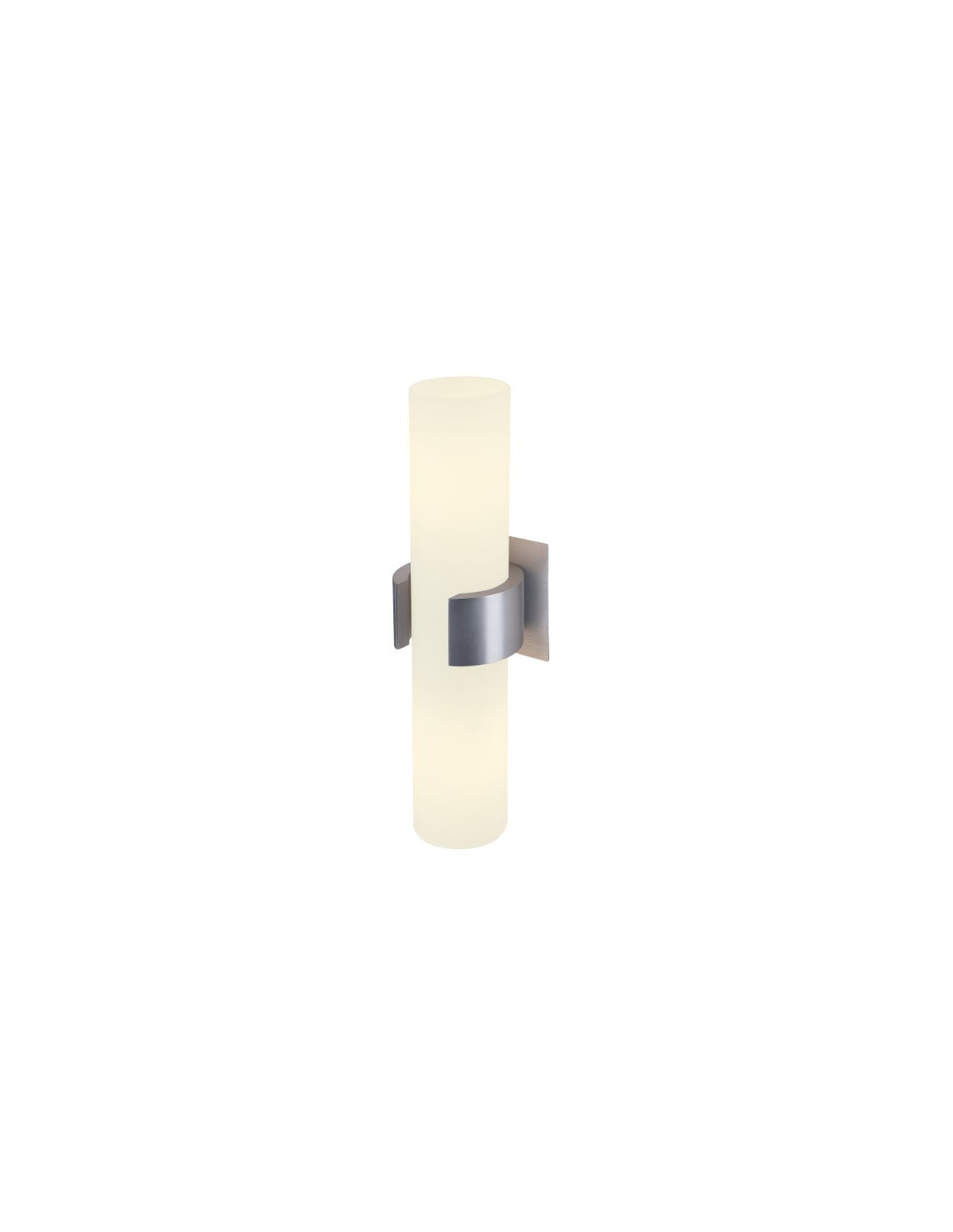 Dena II applique E14 2x40W 230V alu brossé verre blanc