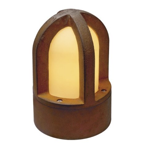 Rusty Cone borne 1x40W E14 30V verre satiné L13,5cm fonte rouille IP54