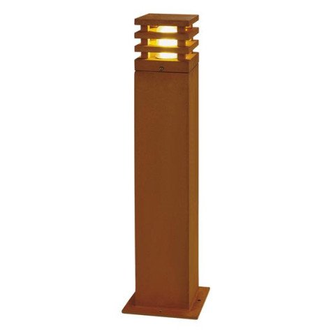 Rusty Square 70 balise E27 11W 230V IP55 fonte rouille