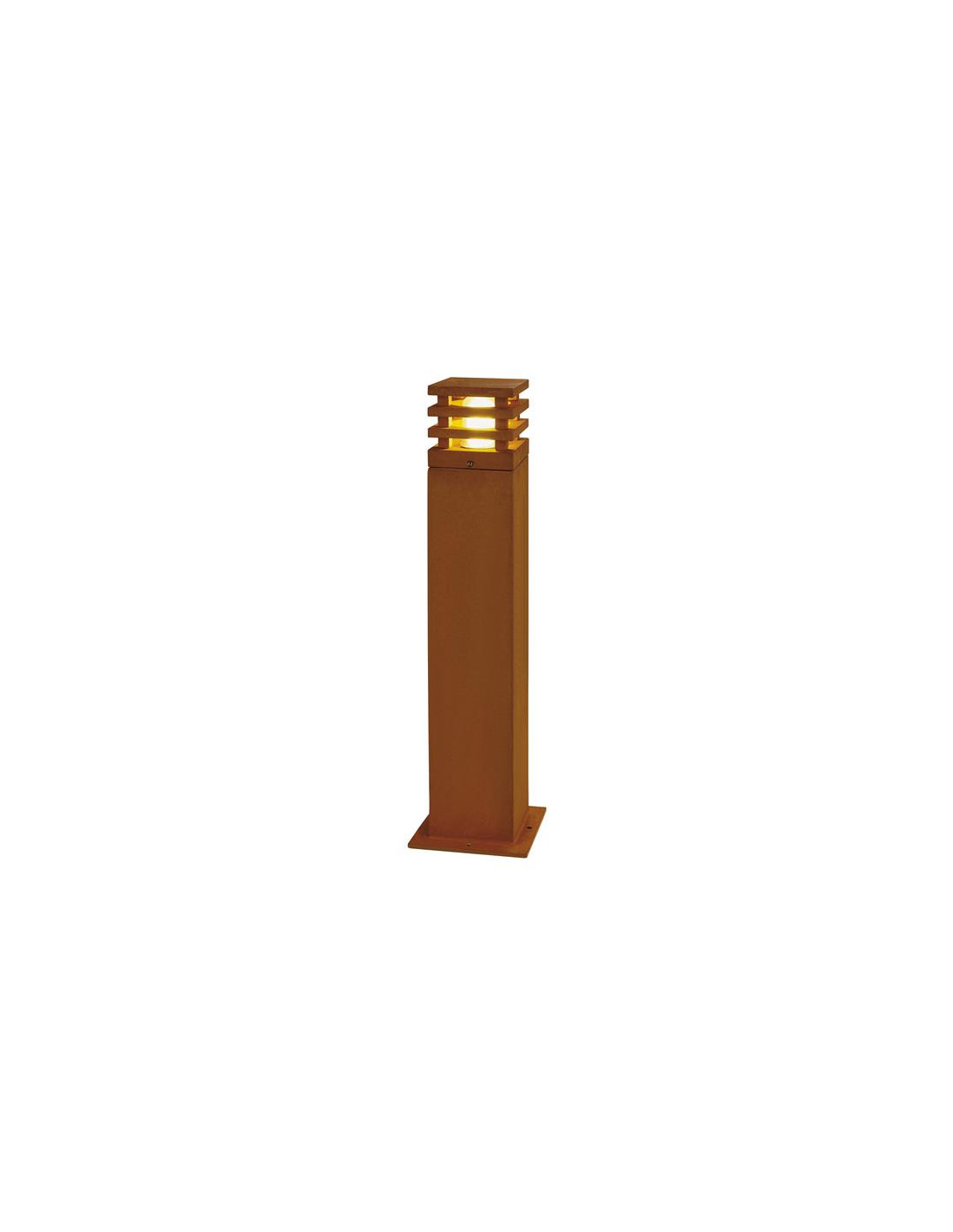Rusty Square 70 balise E27 11W 230V IP55 fonte rouille
