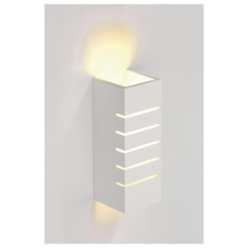 Gl 100 Slot applique plâtre 1x40W E14 B9xH24xD9cm blanc