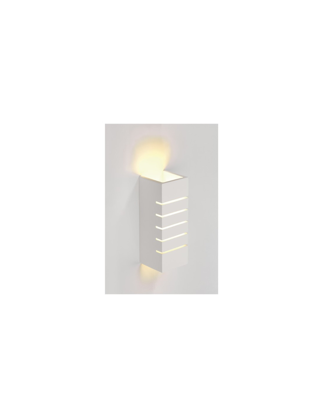 Gl 100 Slot applique plâtre 1x40W E14 B9xH24xD9cm blanc
