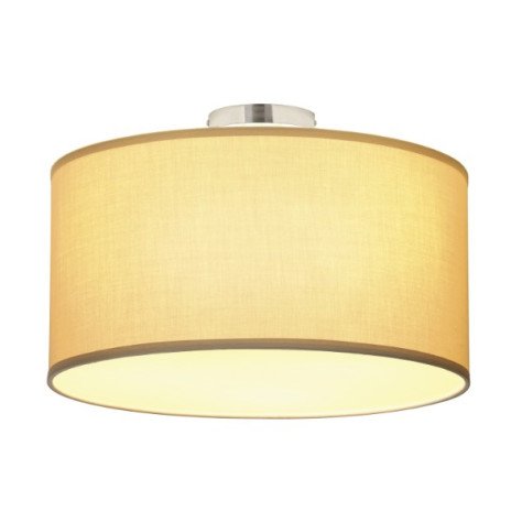 Soprana CL-1 plafonnier 3x60W E27 D50xH26cm chrome abat-jour beige