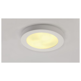 GL 105 plafonnier plâtre 2x25W E27 D31xH8cm blanc