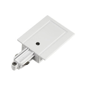 RAIL 1 ALL. encastre alimentation 1 blanc terre gauche