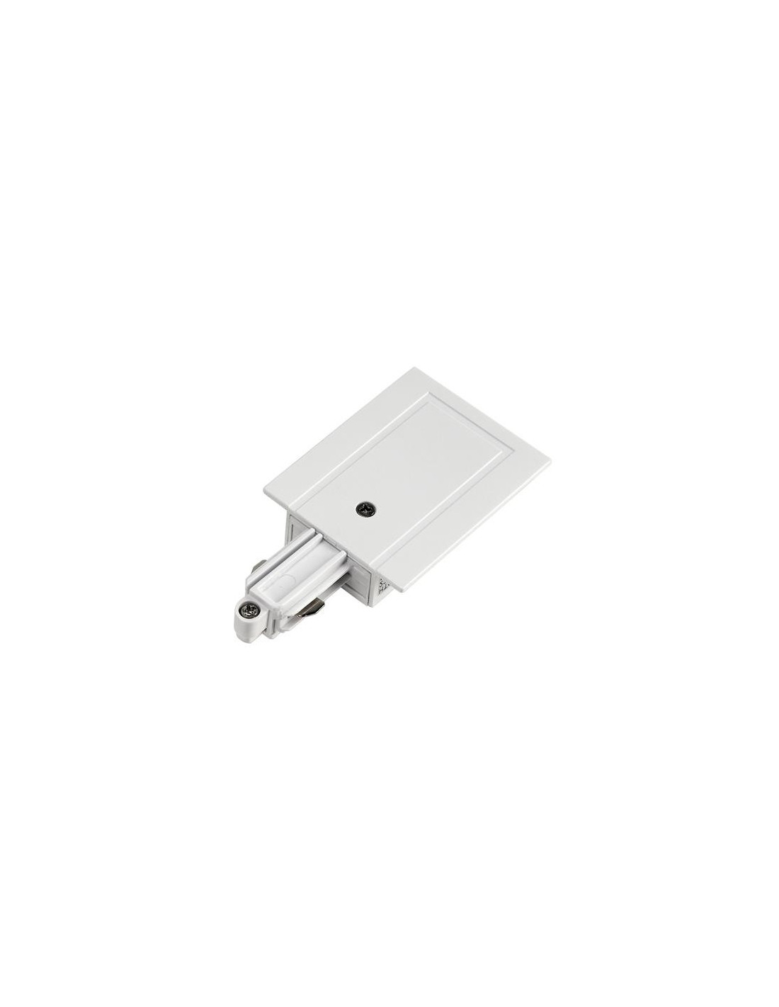 RAIL 1 ALL. encastre alimentation 1 blanc terre gauche