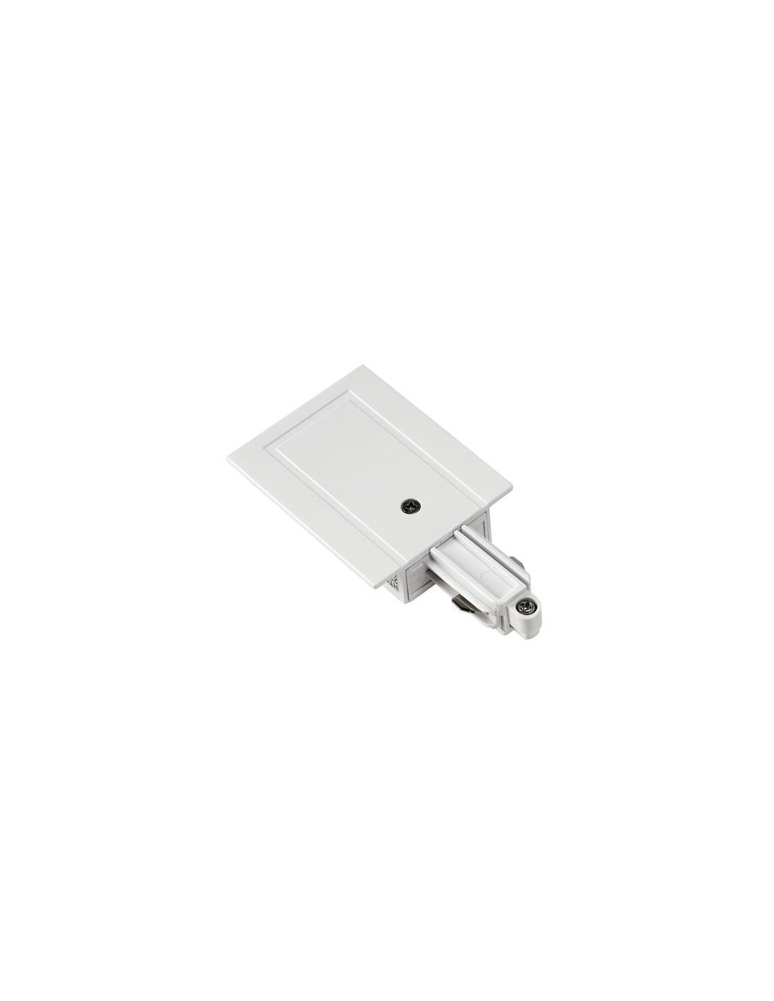 RAIL 1 ALL. encastre alimentation 2 blanc terre droite