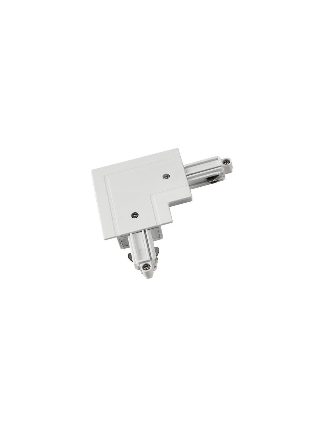 RAIL 1 ALL. encastre connecteur 90° 1 blanc terre ext.